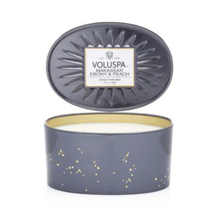 商品Voluspa|Makassar Ebony & Peach 12 Oz. Oval Shaped Tin Candle,价格¥165,第1张图片