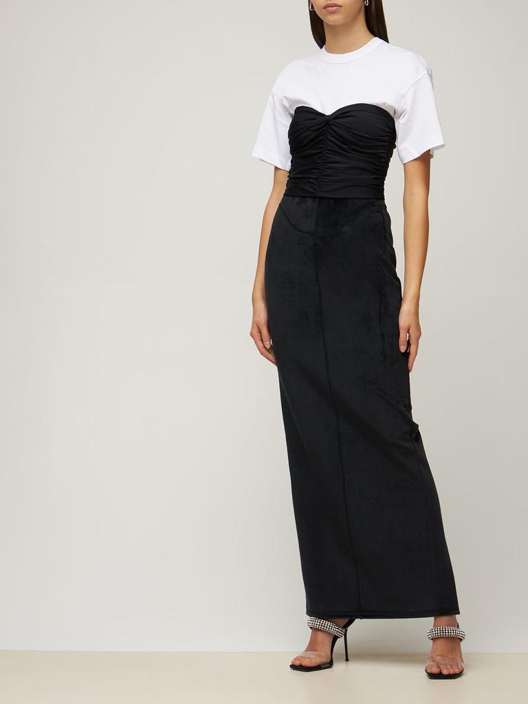 商品Alexander Wang|Fitted Cotton Blend Midi Skirt,价格¥1042,第1张图片