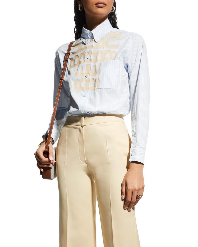 商品Burberry|Ivanna Typographic Stripe Collared Shirt,价格¥5147,第5张图片详细描述