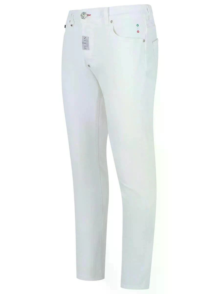 商品【商品预售7天】 Philipp Plein|Philipp Plein 男士牛仔裤 SAECMDT4097PDE004N01W 白色,价格¥3054,第3张图片详细描述