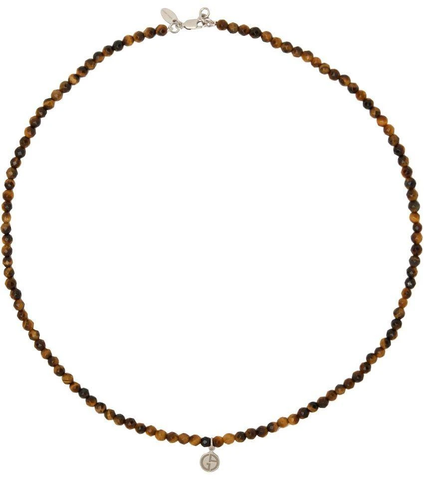 商品Giorgio Armani|Brown Tiger's Eye Necklace,价格¥2610,第1张图片