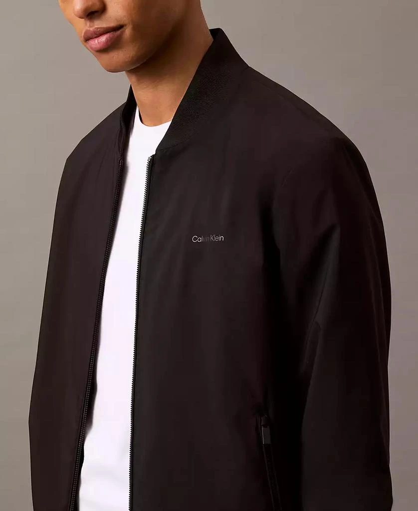 商品Calvin Klein|Men's Logo-Print Matte Bomber Jacket,价格¥735,第2张图片详细描述