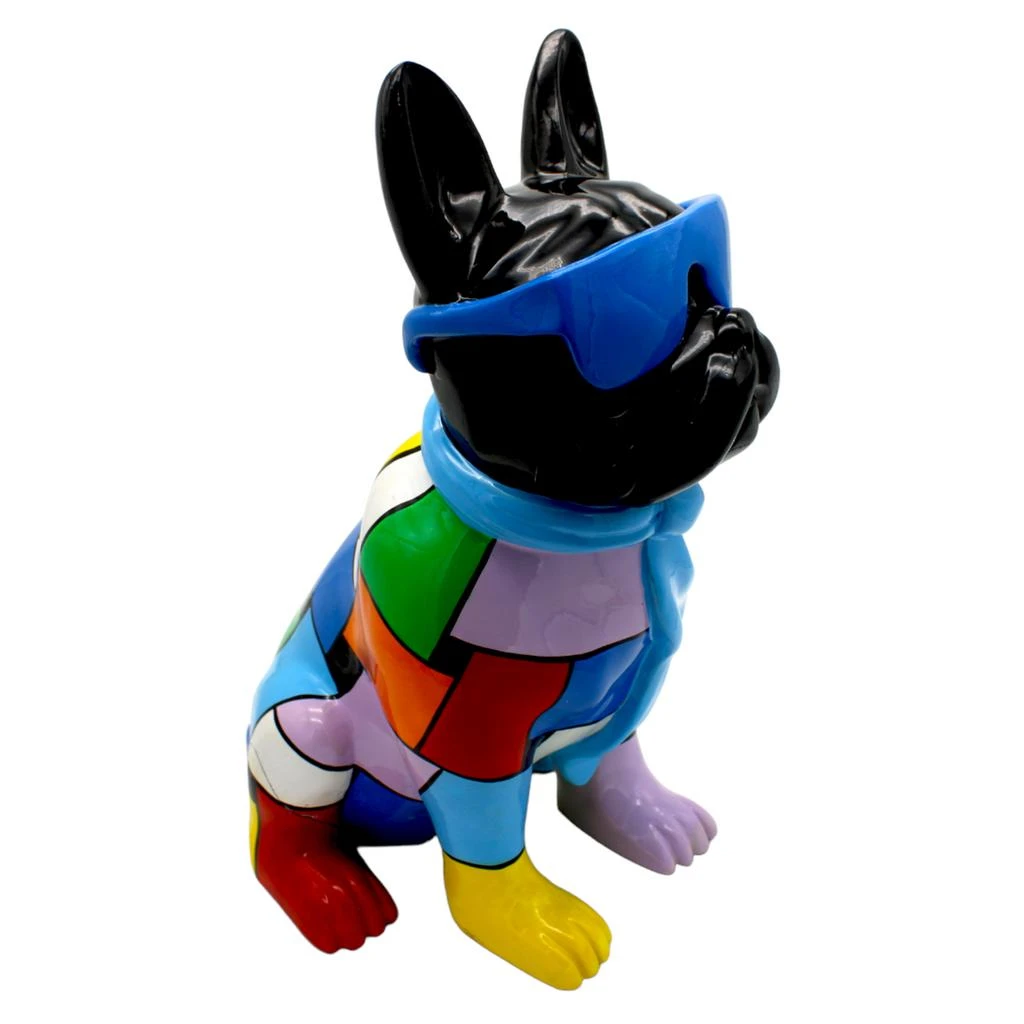 商品Interior Illusion Plus|Interior Illusions Plus Blue Patchwork Expressionist Dog with Glasses - 14" tall,价格¥2017,第2张图片详细描述