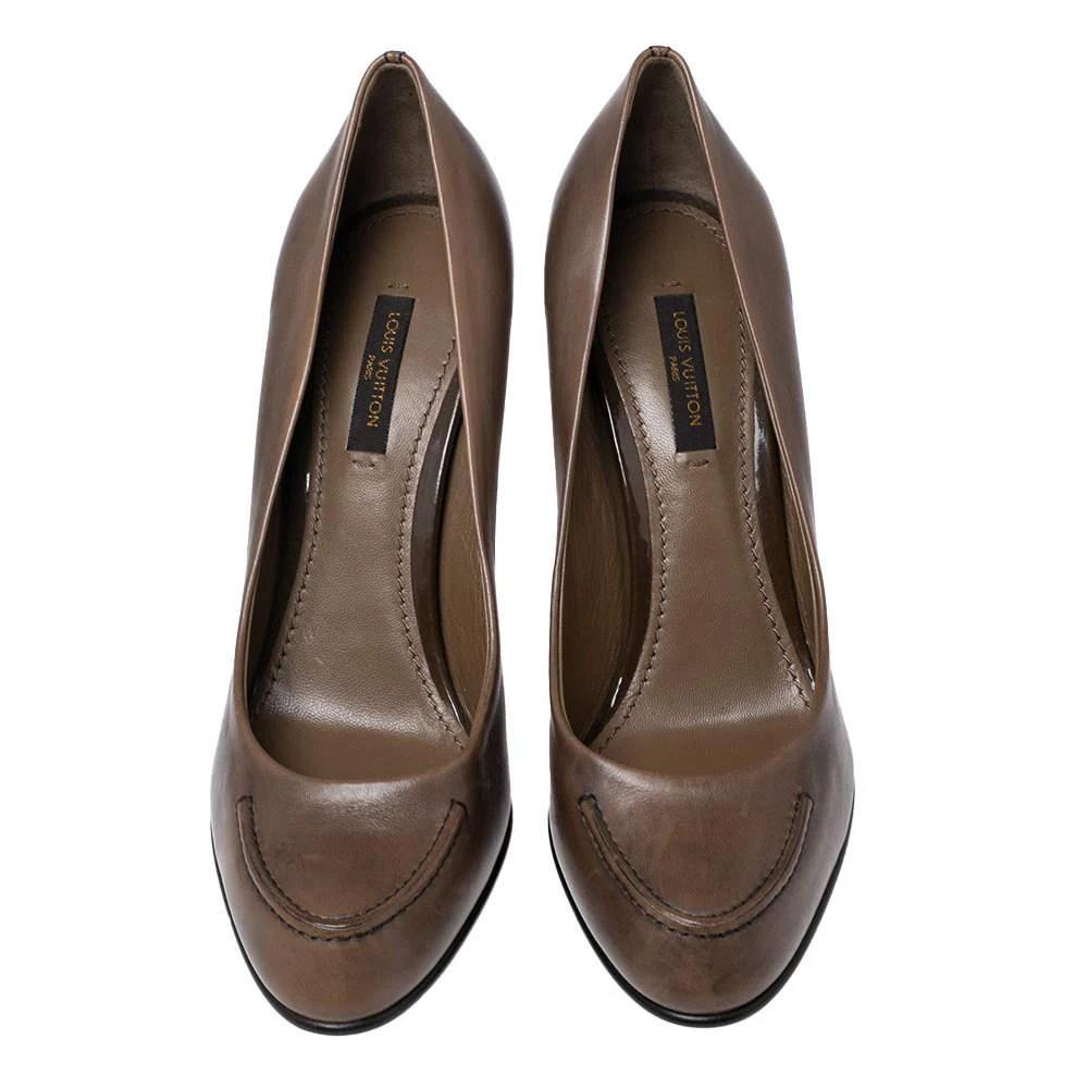 商品[二手商品] Louis Vuitton|Louis Vuitton Brown Leather Pumps Size 38,价格¥2570,第3张图片详细描述