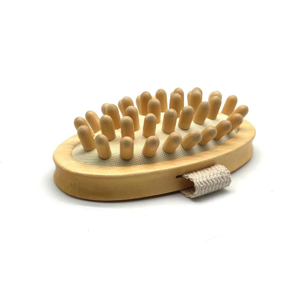 商品PURSONIC|Pursonic Boar Bristle Bath Brush & Rubber Massager with Lotus Wooden Handle,价格¥119,第2张图片详细描述