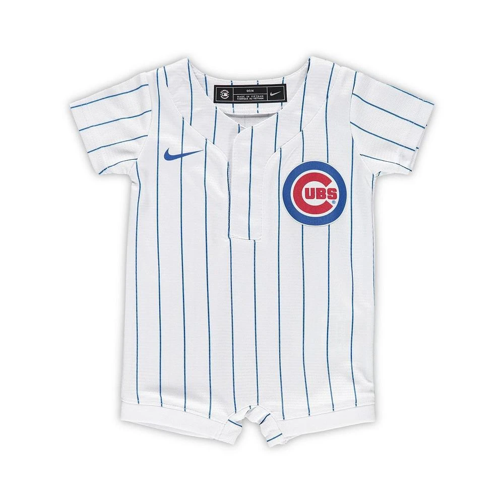 商品NIKE|Newborn and Infant Boys and Girls White Chicago Cubs Official Jersey Romper,价格¥298,第1张图片