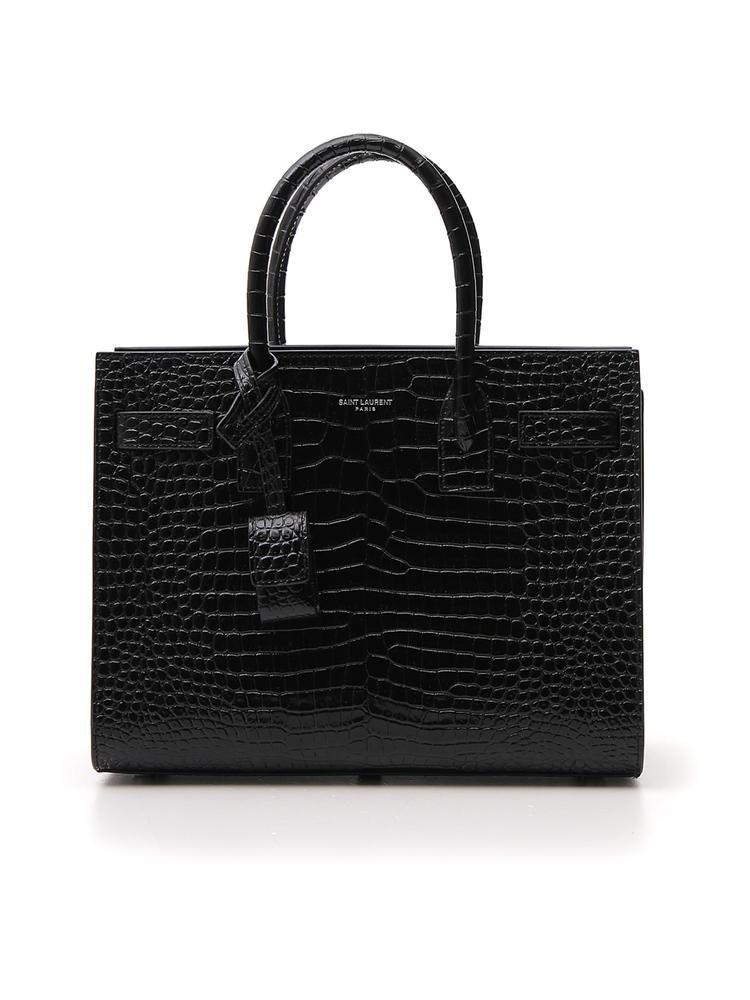 商品Yves Saint Laurent|Saint Laurent Croc Effect Small Sac De Jour Tote Bag,价格¥16186,第1张图片