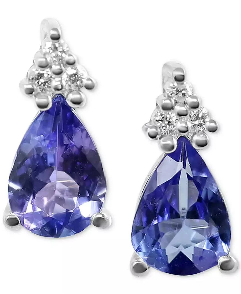 商品Macy's|Tanzanite (1-1/6 ct. t.w.) & Diamond (1/20 ct. t.w.) Stud Earrings in Sterling Silver,价格¥701,第1张图片