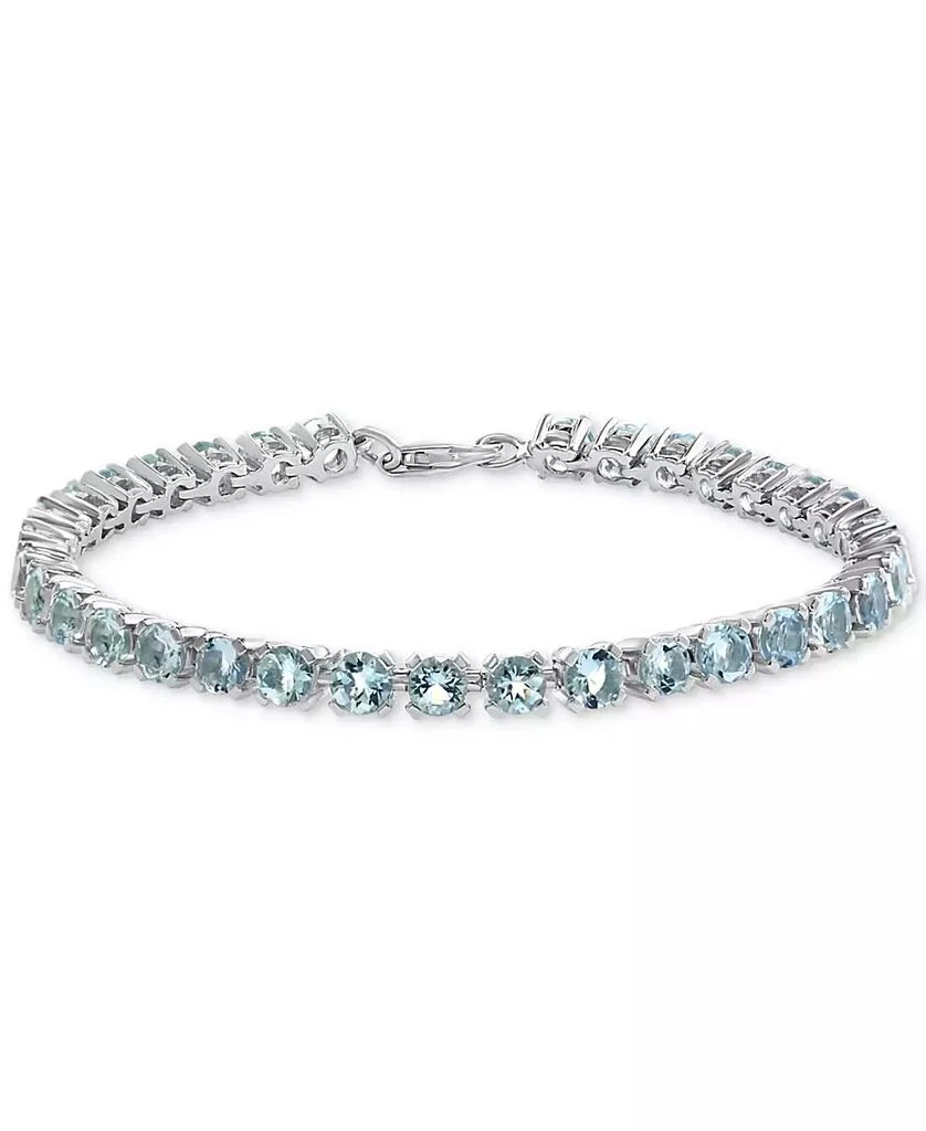 商品Effy|EFFY® Aquamarine (7-1/2 ct. t.w.) Tennis Bracelet in Sterling Silver,价格¥10245,第4张图片详细描述