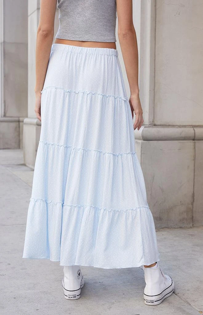 商品John Galt|White Floral Izzy Tiered Maxi Skirt,价格¥311,第4张图片详细描述