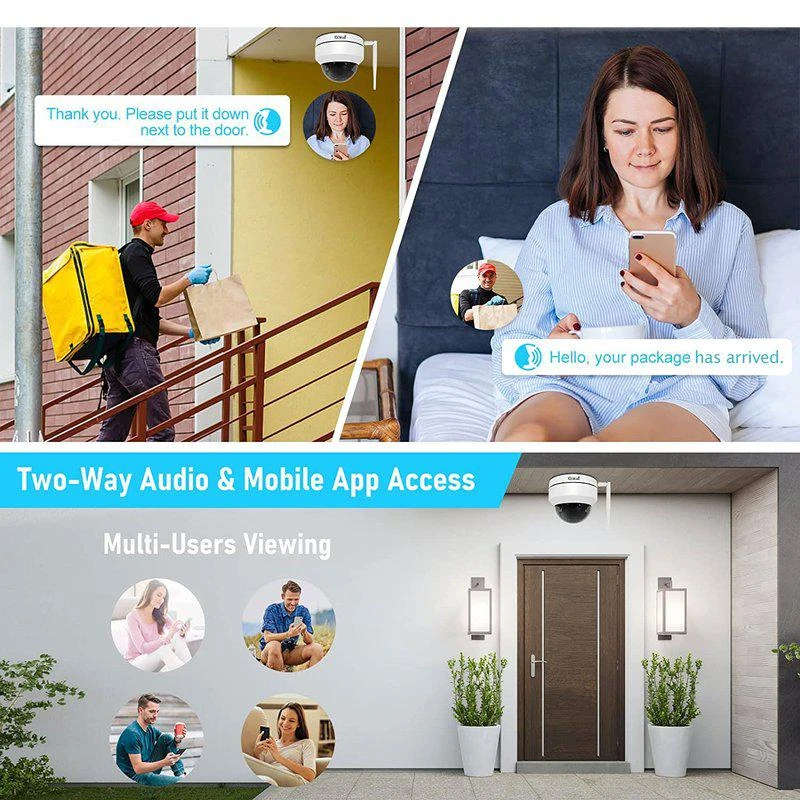 商品YoLuKe|5MP PTZ WiFi IP66 Waterproof Outdoor Security Dome Camera With 5X Optical Zoom,价格¥748,第2张图片详细描述