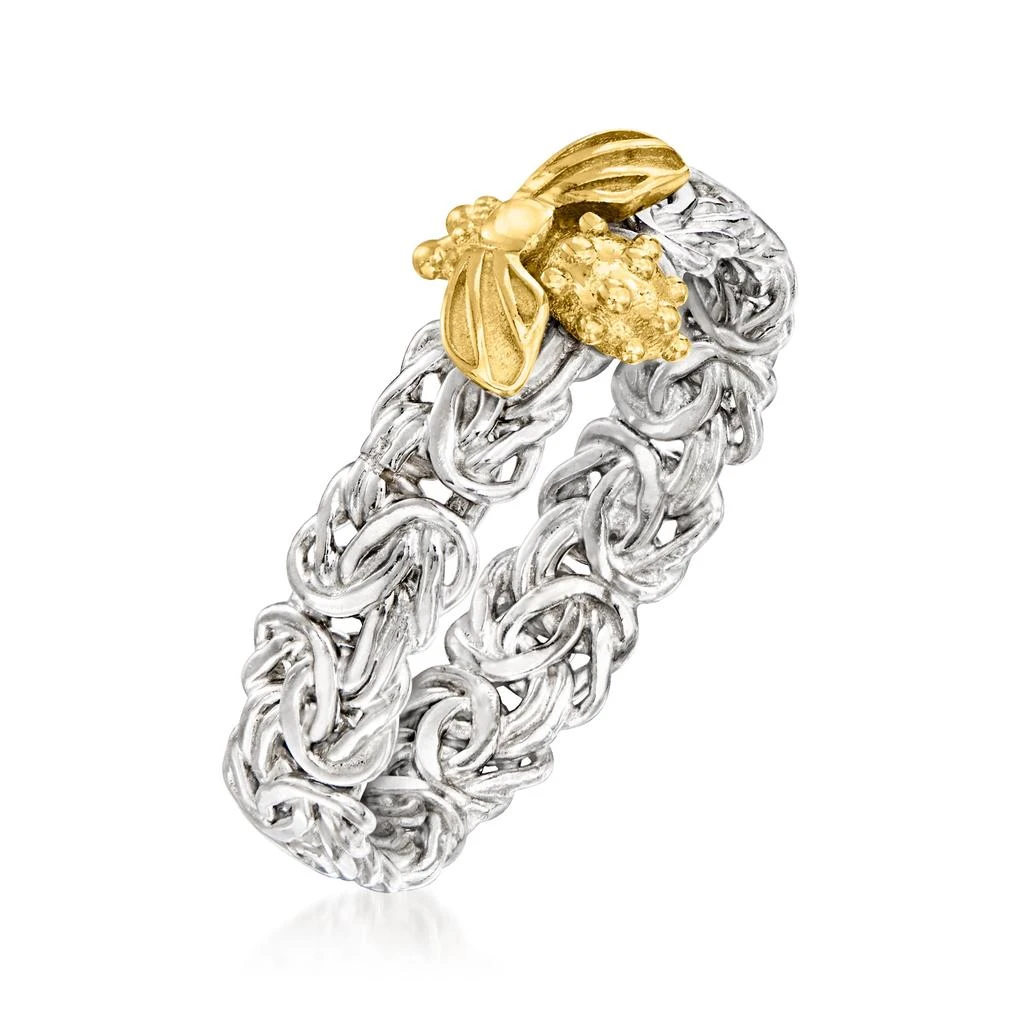 商品Ross-Simons|Ross-Simons Sterling Silver and 14kt Yellow Gold Dragonfly Byzantine Ring,价格¥783,第2张图片详细描述