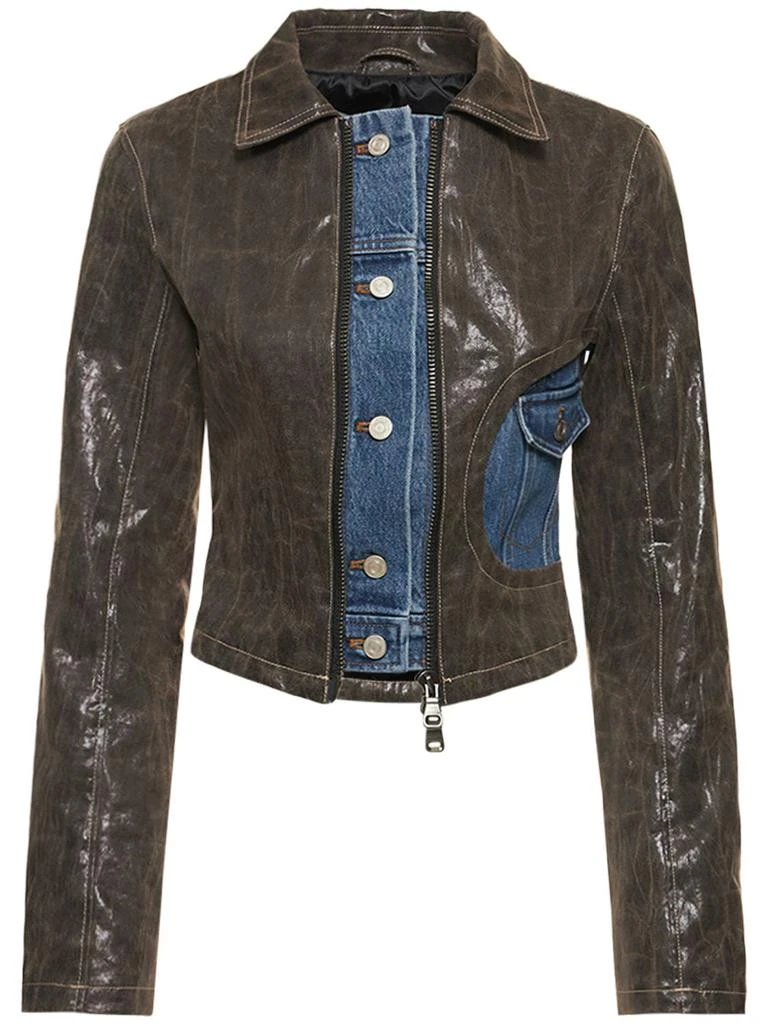 商品ANDERSSON BELL|Faux Leather Lance Denim Jacket,价格¥3374,第1张图片
