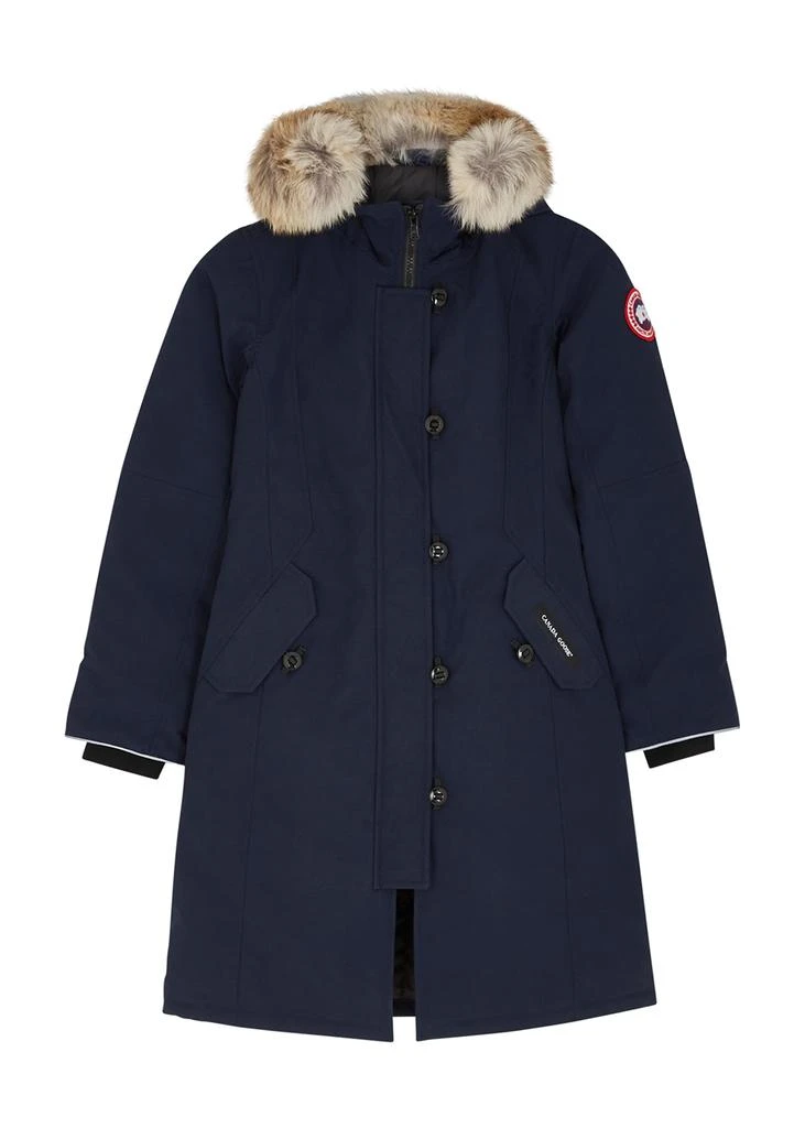 商品Canada Goose|KIDS Brittania navy fur-trimmed Arctic-Tech parka (8-14+ years),价格¥7511,第1张图片