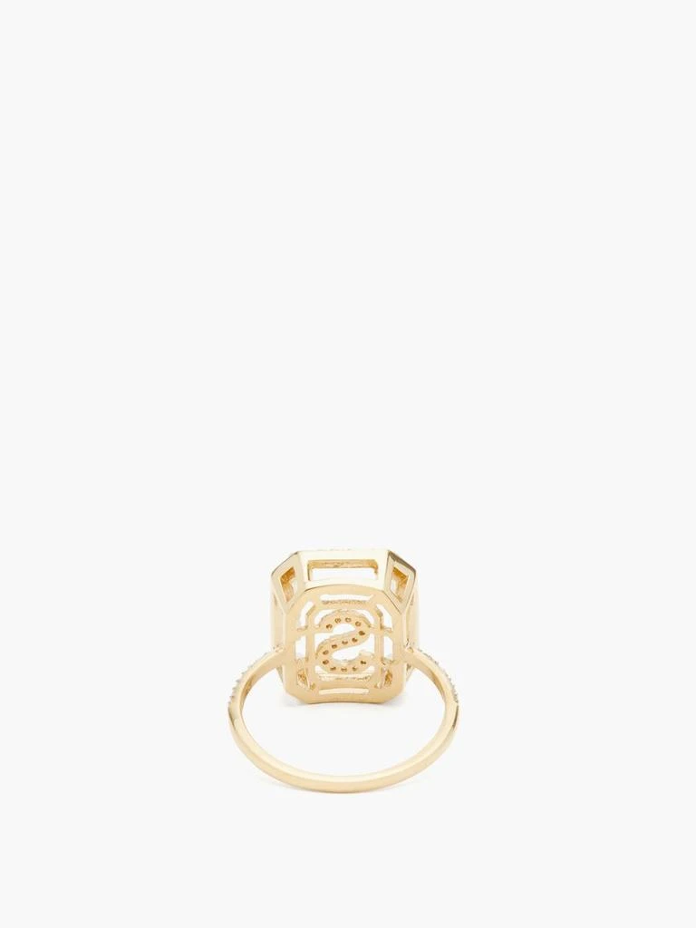 商品MATEO|Initials diamond, quartz & 14kt gold ring A-I,价格¥10638,第3张图片详细描述