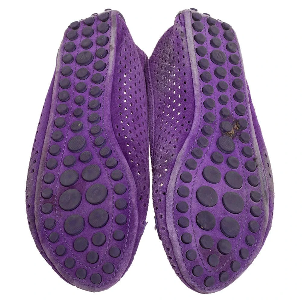 Louis Vuitton Purple Perforated Suede Ballet Flats Size 39 商品