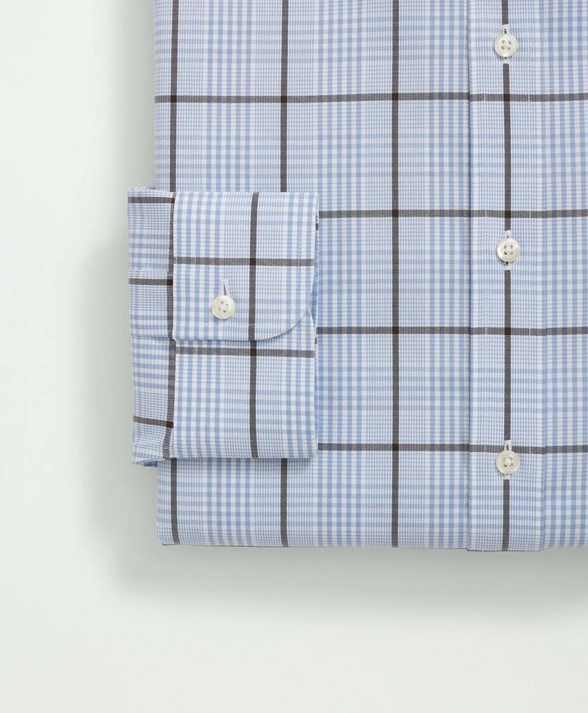 商品Brooks Brothers|Stretch Supima® Cotton Non-Iron Pinpoint English Collar, Glen Plaid Dress Shirt,价格¥928,第4张图片详细描述