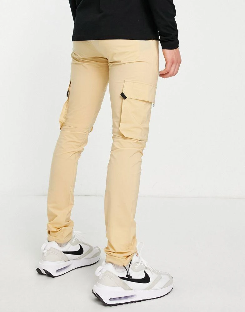 商品American Stitch|American Stitch stretch nylon cargo trousers in beige,价格¥273,第2张图片详细描述