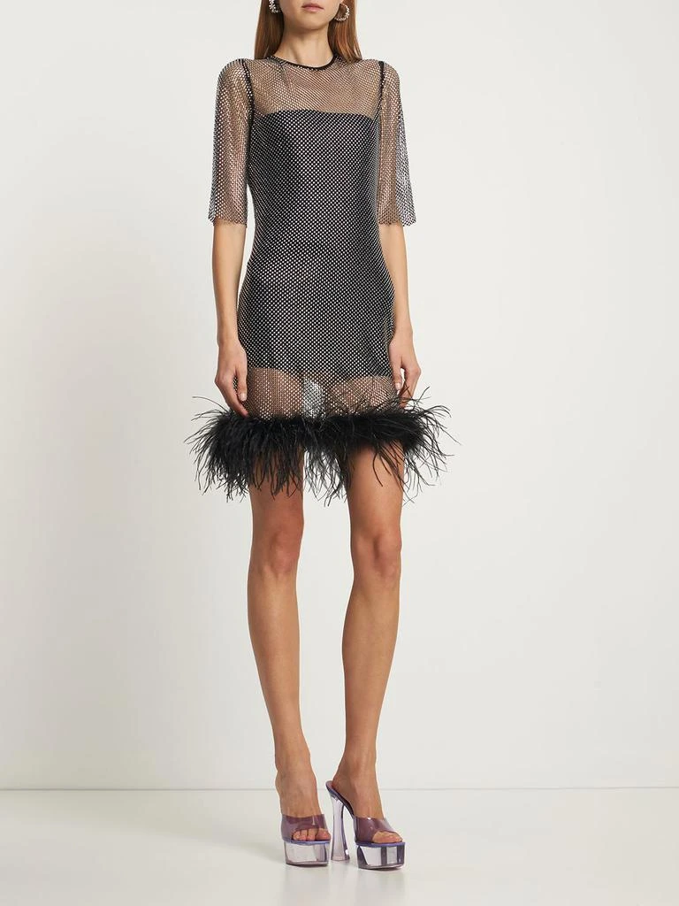 商品GIUSEPPE DI MORABITO|Embroidered Mesh Mini Dress W/ Feathers,价格¥4263,第1张图片详细描述