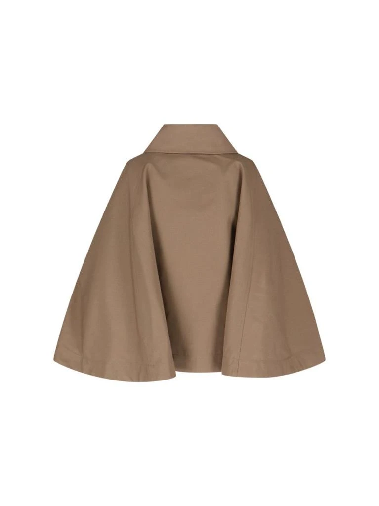商品Burberry|Cropped Brown Cape With Classic Collar And Side Slits,价格¥11744,第2张图片详细描述
