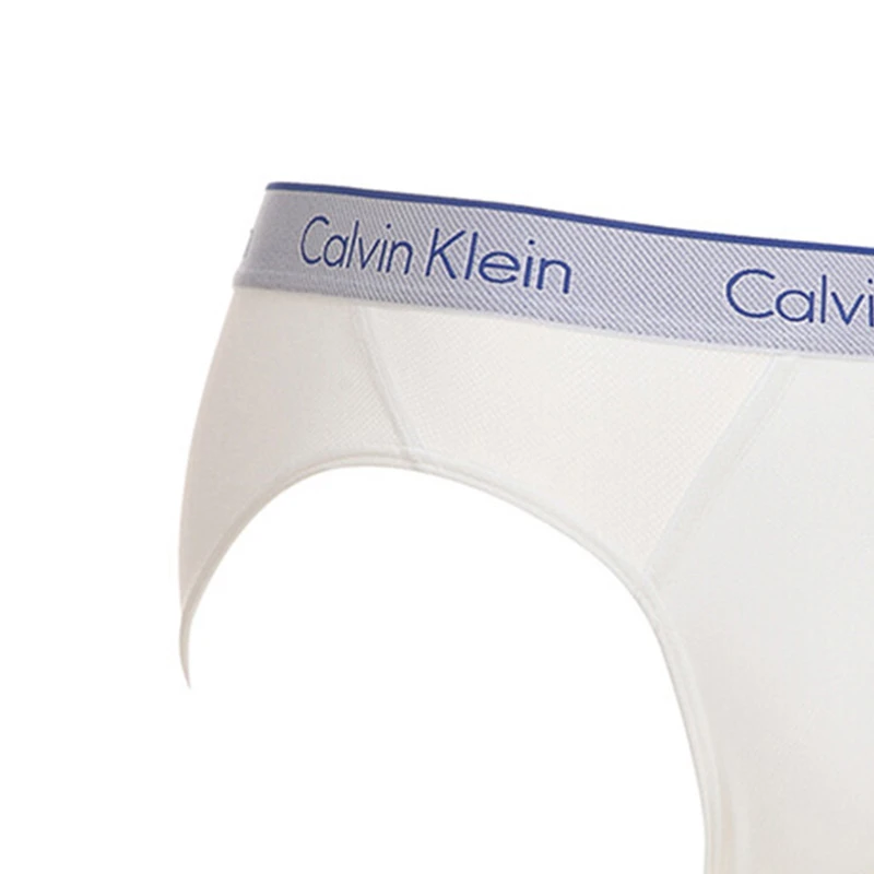 Calvin Klein 卡尔文 克莱恩 白色尼龙弹性纤维男士低腰透气三角内裤 NB1004-100 商品