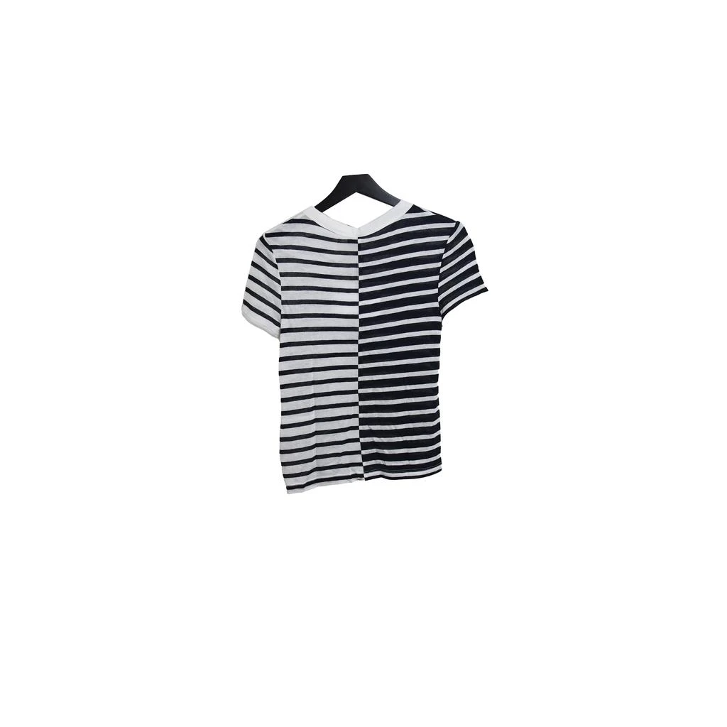 商品Alexander Wang|Alexander Wang New Rayon Stripe Slub Pieced Shunken W/Print Tee Ink Ivory,价格¥1321,第2张图片详细描述