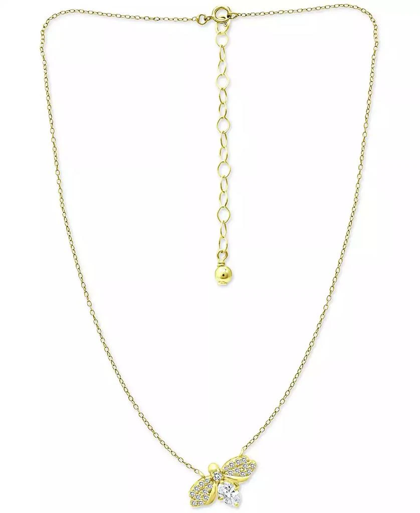 商品Giani Bernini|Cubic Zirconia Bee 16" Pendant Necklace in 18k Gold-Plated Sterling Silver, Created for Macy's,价格¥528,第1张图片