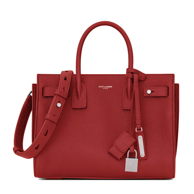 商品[国内直发] Yves Saint Laurent|YSL 圣罗兰 女士宝贝袋软袋红色颗粒皮革手提包 477477-DTI0E-6327,价格¥15922,第1张图片
