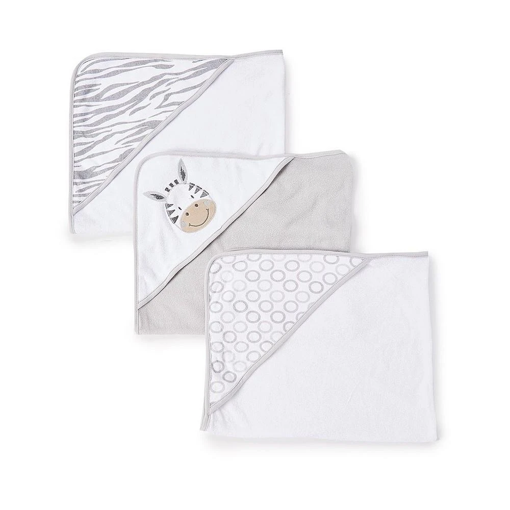 商品Spasilk|Baby Bath Hooded Towel Set for Newborn Boys and Girls, Soft Terry Cotton, Pack of 3,价格¥119,第1张图片