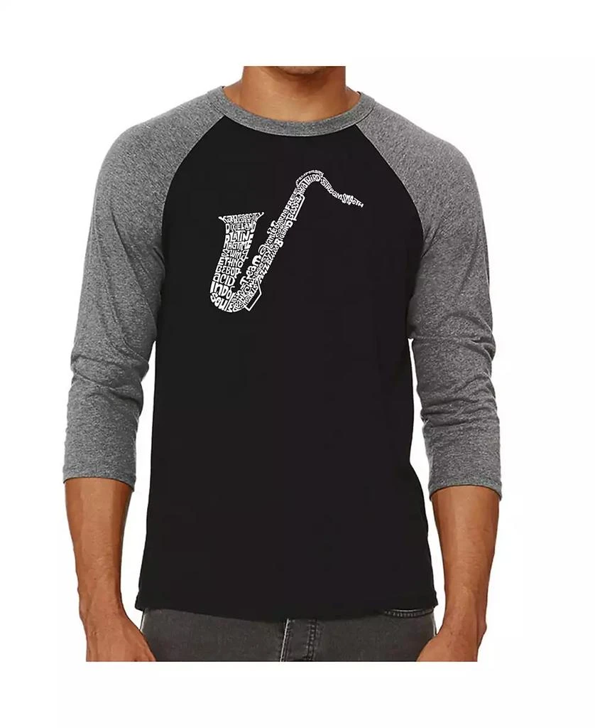 商品LA Pop Art|Sax Men's Raglan Word Art T-shirt,价格¥263,第1张图片