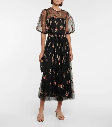 商品RED Valentino|刺绣薄纱中长连衣裙,价格¥7078,第2张图片详细描述