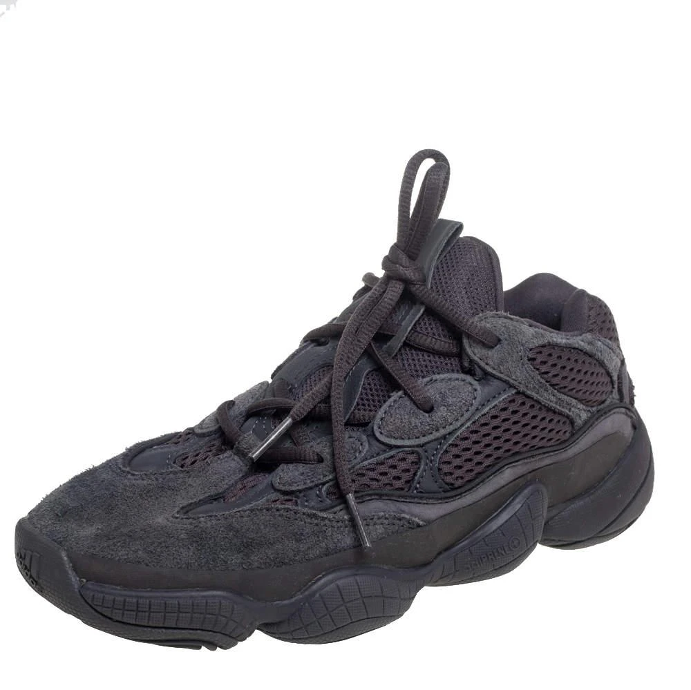 商品[二手商品] YEEZY|Yeezy x Adidas Black Suede and Mesh 500 Utility Black Sneakers 38 2/3,价格¥1215,第1张图片