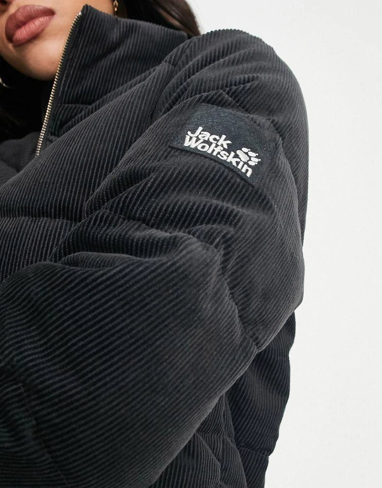 商品Jack Wolfskin|Jack Wolfskin corduroy down puffer jacket in black,价格¥1147,第3张图片详细描述