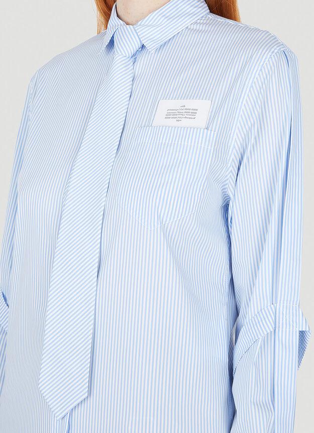 Pinstripe Sleeve Strap Shirt in Light Blue商品第5张图片规格展示