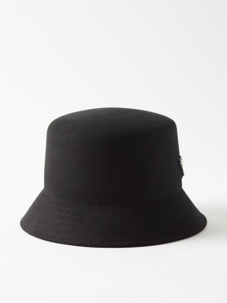 商品Prada|Triangle logo-plaque felt bucket hat,价格¥3971,第6张图片详细描述