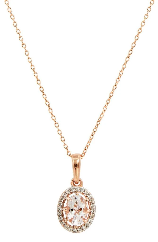 商品Savvy Cie Jewels|Morganite & CZ Pendant Necklace,价格¥755,第1张图片