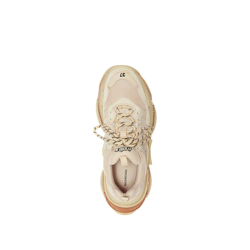 商品Balenciaga|【预售3-7天】Balenciaga/巴黎世家 21年秋冬  Triple S Clear Sole系列 女士浅米色双层泡沫和网布运动鞋544351W2GA19100,价格¥7468,第6张图片详细描述