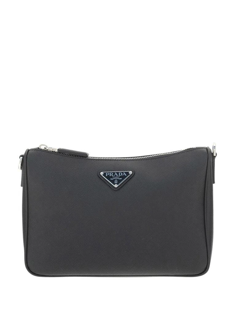 商品Prada|Prada Logo Plaque Zipped Crossbody Bag,价格¥14071,第1张图片