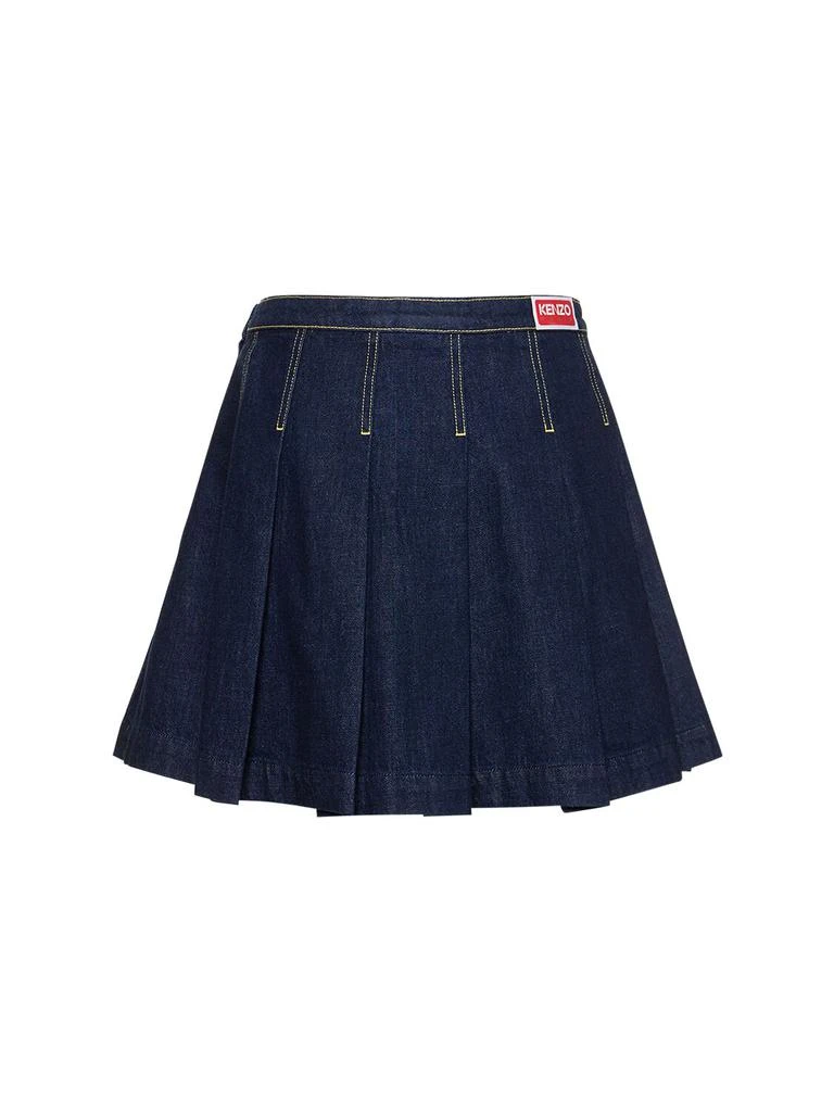 商品Kenzo|Pleated Cotton Denim Mini Skirt,价格¥3517,第2张图片详细描述