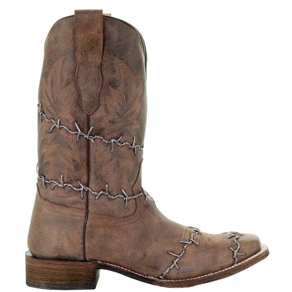商品Corral Boots|Wire Tooled-Inlay Square Toe Cowboy Boots,价格¥1649,第1张图片