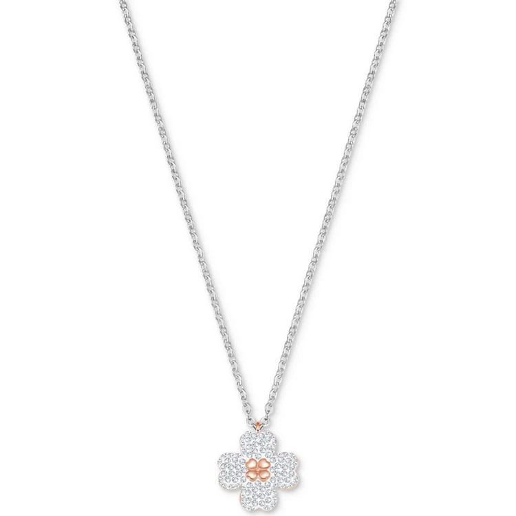 商品Swarovski|Two-Tone Pavé Heart Flower 14-3/4" Reversible Pendant Necklace,价格¥881,第3张图片详细描述