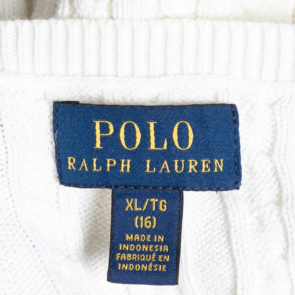 商品[二手商品] Ralph Lauren|Polo Ralph Lauren Off White Cable Knit Button Front Cardigan XL,价格¥944,第4张图片详细描述