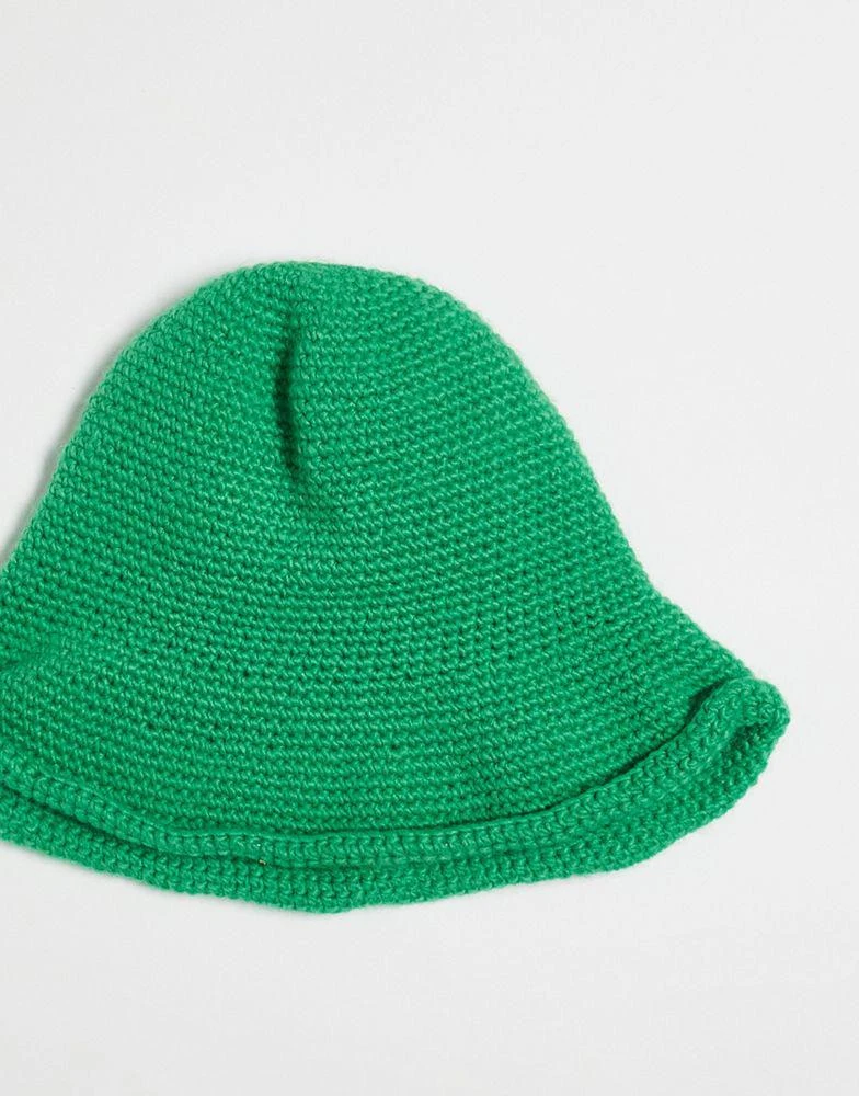 商品COLLUSION|COLLUSION knitted crochet festival bucket hat in green,价格¥73,第4张图片详细描述