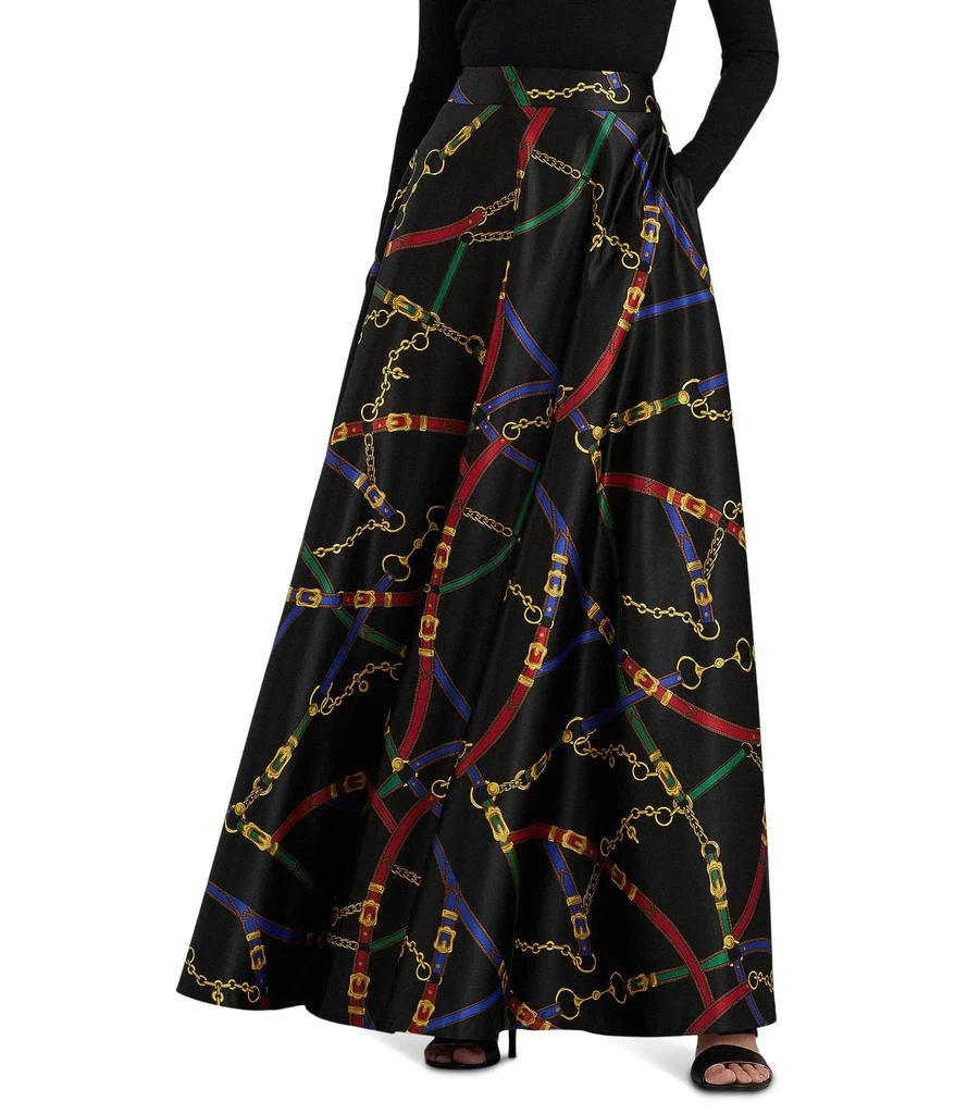 商品Ralph Lauren|Belting-Print Satin Maxiskirt,价格¥1469,第1张图片