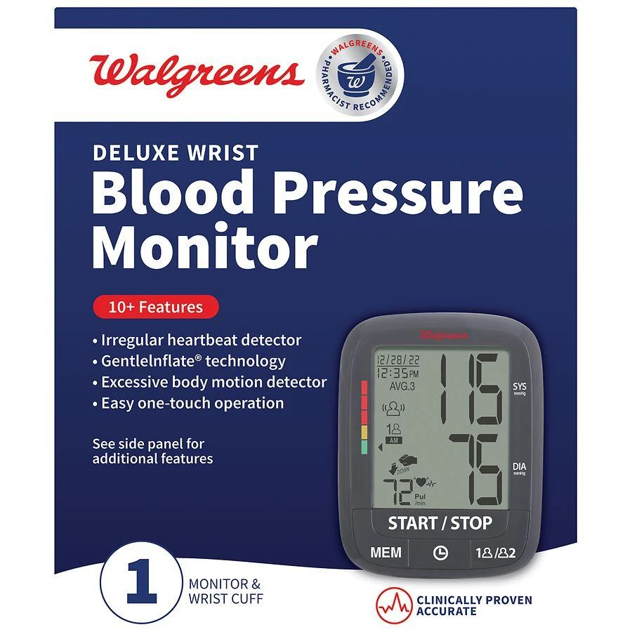 商品Walgreens|Deluxe Wrist Blood Pressure Monitor,价格¥502,第1张图片