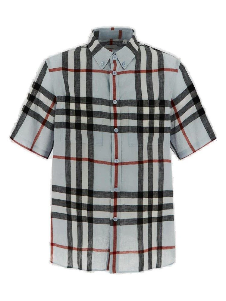 商品Burberry|Burberry Checked Pattern Short-Sleeved Shirt,价格¥2109,第1张图片