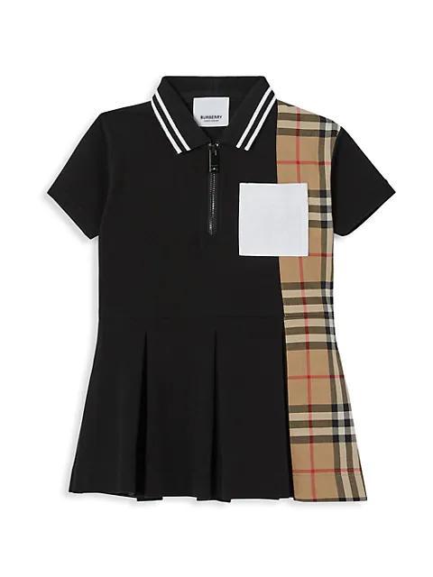 商品Burberry|Baby & Little Girl's MIni Serena Vintage-Check Panel Polo Shirt Dress,价格¥1403,第1张图片