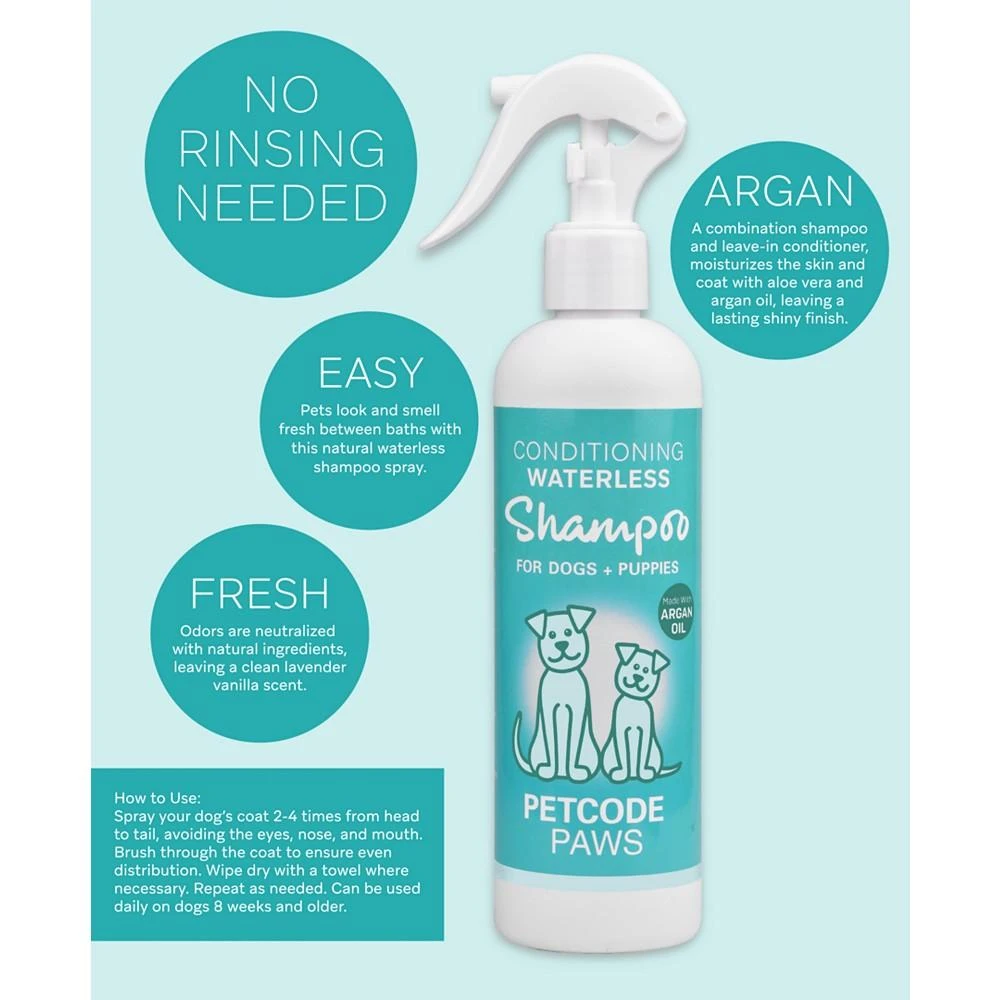 商品Petcode Paws|Dog Detangling Kit with Duo Brush and Leave- in Shampoo Conditioner Spray,价格¥276,第4张图片详细描述