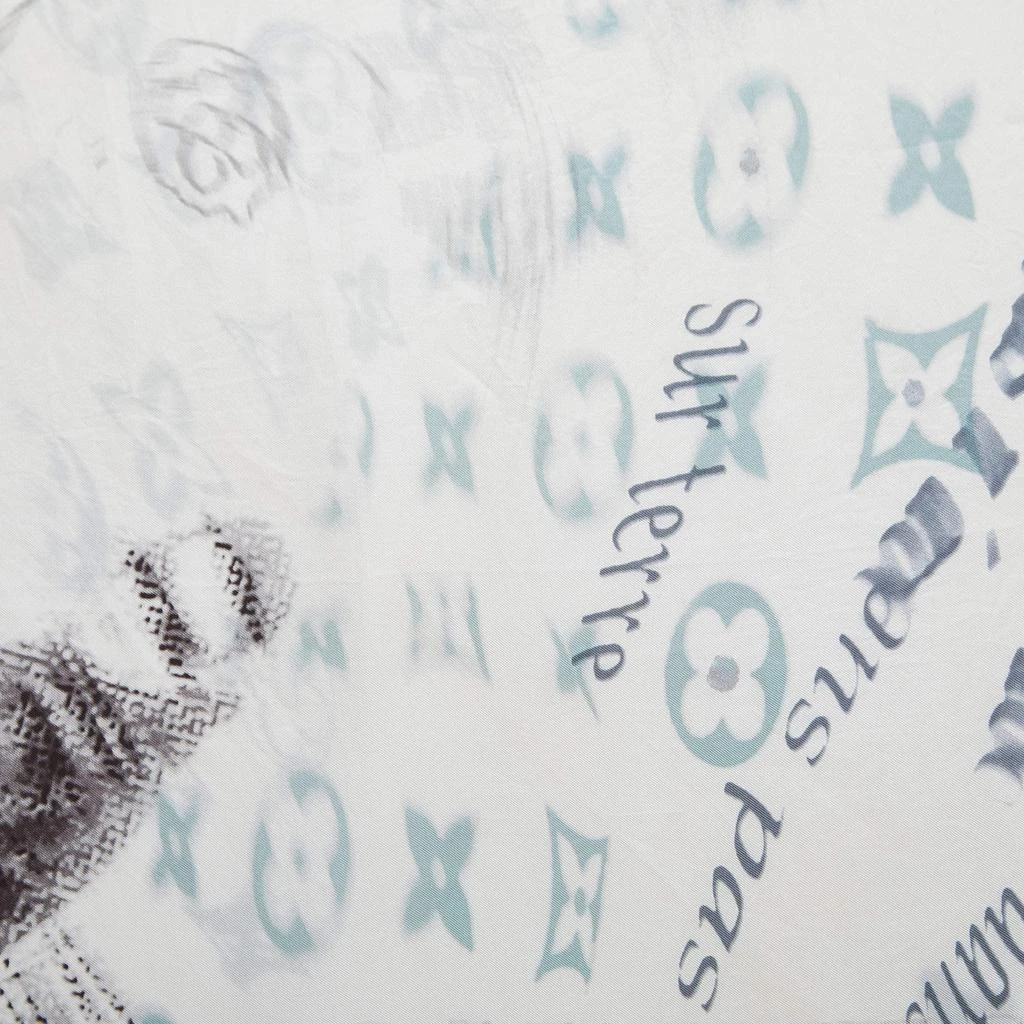 商品[二手商品] Louis Vuitton|Louis Vuitton White/Grey Motorcycle Graffiti Print Silk Scarf,价格¥3447,第2张图片详细描述