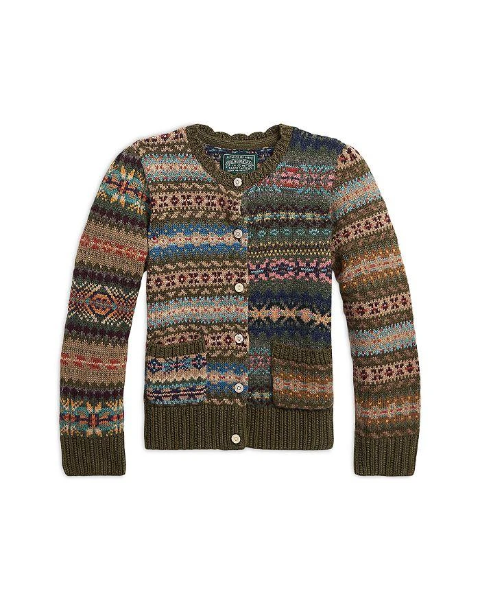 商品Ralph Lauren|Girls' Fair Isle Wool-Blend Cardigan - Little Kid, Big Kid,价格¥748,第4张图片详细描述